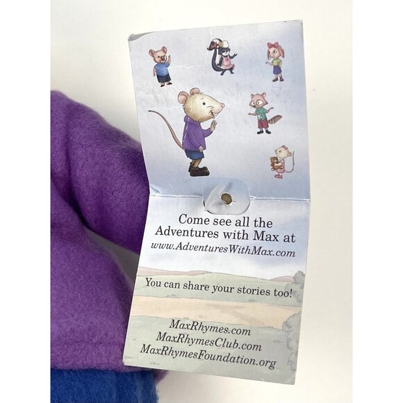 Bunnies by the Bay 12" MAX RHYMES Plush Stuffed Mouse Toy Doll M201811 w/ Tag - Picture 8 of 9